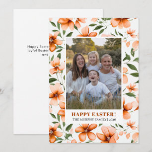 Cartes Pour Fêtes Annuelles Photo de famille de Pâques florale colorée élégant