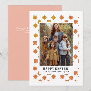 Cartes Pour Fêtes Annuelles Photo de famille de Pâques florale colorée élégant