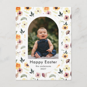 Cartes Pour Fêtes Annuelles Photo de famille de Pâques florale de printemps d'