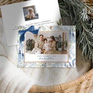 Cartes Pour Fêtes Annuelles Photo de famille de paysage grandmillénaire bleu h