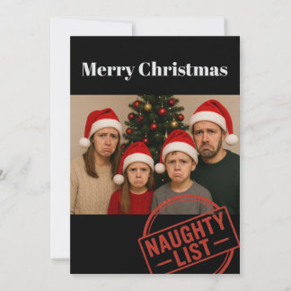 Cartes Pour Fêtes Annuelles Photo de famille drôle de Noël liste des vilains F