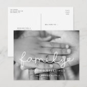 Cartes Pour Fêtes Annuelles Photo de famille du script mignon (Devant / Derrière)