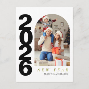 Cartes Pour Fêtes Annuelles Photo de famille élégant et minimaliste Bonne Anné