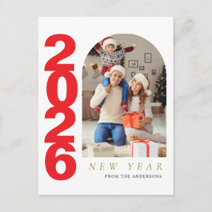 Cartes Pour Fêtes Annuelles Photo de famille élégant et minimaliste Bonne Anné