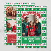 Cartes Pour Fêtes Annuelles Photo de famille en pull de Noël laid  (Devant / Derrière)