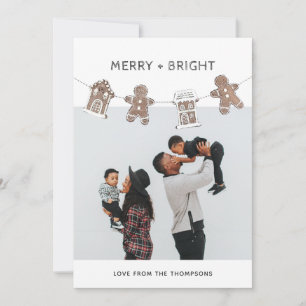 Cartes Pour Fêtes Annuelles Photo de famille festive au pain d'épice et au vic