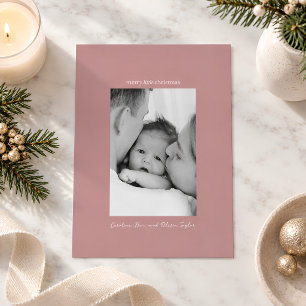 Cartes Pour Fêtes Annuelles Photo de famille Mauve Premier joyeux petit Noël