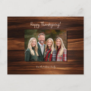 Cartes Pour Fêtes Annuelles Photo de famille minimaliste sur bois écriture déc