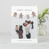 Cartes Pour Fêtes Annuelles Photo de famille moderne au gingembre et au vichy (Debout devant)