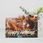 Cartes Pour Fêtes Annuelles Photo de famille moderne et simple avec des étoile (Debout devant)