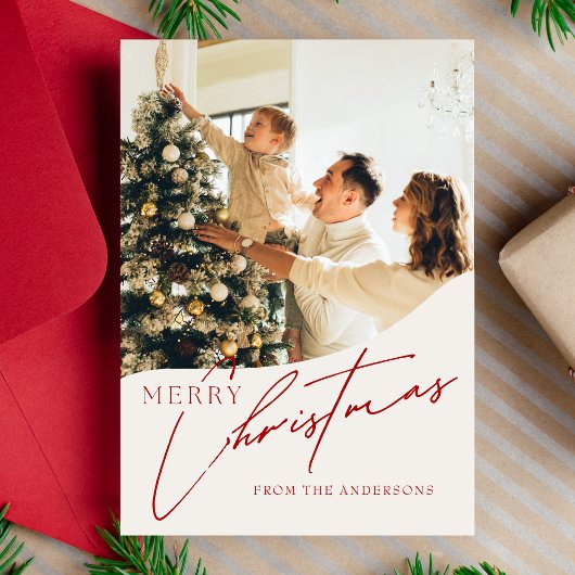 Cartes Pour Fêtes Annuelles Photo de famille moderne et tendance pour un joyeu