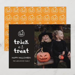 Cartes Pour Fêtes Annuelles Photo de famille moderne Halloween avec un 'des bo