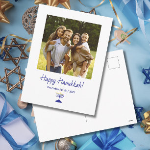 Cartes Pour Fêtes Annuelles Photo de famille moderne Menorah Hanoukka
