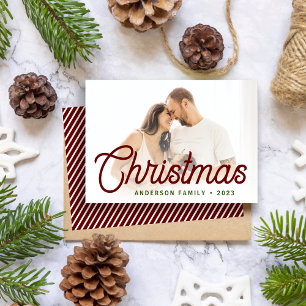 Cartes Pour Fêtes Annuelles Photo de famille moderne minimaliste de Noël avec