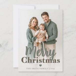 Cartes Pour Fêtes Annuelles Photo de famille moderne minimaliste Joyeux Noël