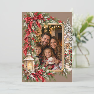 Cartes Pour Fêtes Annuelles Photo de famille Noël aquarelle vintage Fêtes
