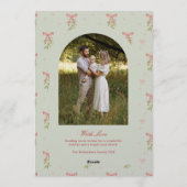 Cartes Pour Fêtes Annuelles Photo de famille Noël Arc en Sage Rouge et Verdure (Dos)