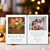 Cartes Pour Fêtes Annuelles Photo de famille Noël Nativité Gloire à Dieu