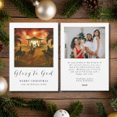 Cartes Pour Fêtes Annuelles Photo de famille Noël Nativité Gloire à Dieu