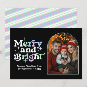 Cartes Pour Fêtes Annuelles Photo de famille Noël rétro moderne hiver givré