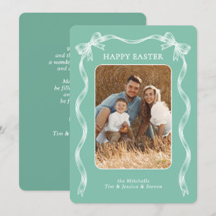 Cartes Pour Fêtes Annuelles Photo de famille personnalisé sur Pâques vert ment