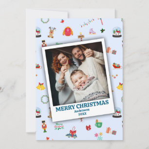 Cartes Pour Fêtes Annuelles Photo de famille personnalisée encadrée Noël migno