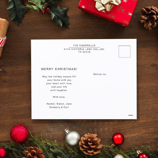 Cartes Pour Fêtes Annuelles Photo de famille personnalisée moderne Noël Vert