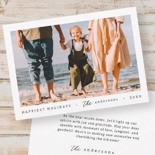 Cartes Pour Fêtes Annuelles Photo de famille personnalisée simple minimaliste 