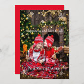 Cartes Pour Fêtes Annuelles photo de famille pour les fêtes de Noël (Devant / Derrière)