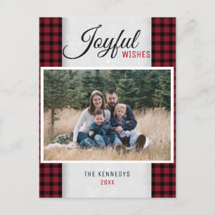 Cartes Pour Fêtes Annuelles Photo de famille Red Plaid Noël