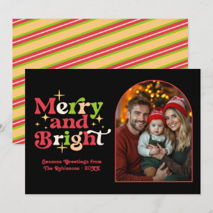 Cartes Pour Fêtes Annuelles Photo de famille rétro de Noël vintage des Fêtes