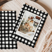 Cartes Pour Fêtes Annuelles Photo de famille retro moderne noir