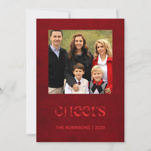 Cartes Pour Fêtes Annuelles Photo de famille rouge burgundy grunge de Noël