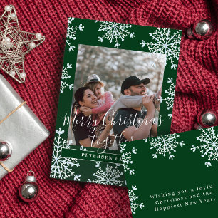 Cartes Pour Fêtes Annuelles Photo de famille rustique Joyeux Noël ensemble ver
