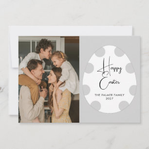 Cartes Pour Fêtes Annuelles Photo de famille simple élégant œuf Joyeuses Pâque