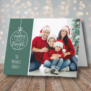 Cartes Pour Fêtes Annuelles Photo De Famille Simple Joyeux Et Lumineux Noël