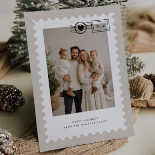 Cartes Pour Fêtes Annuelles Photo de famille sur un timbre-poste neutre