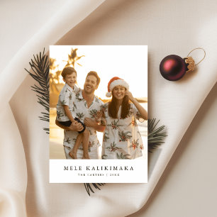 Cartes Pour Fêtes Annuelles Photo de famille tropicale Mele Kalikimaka sur la