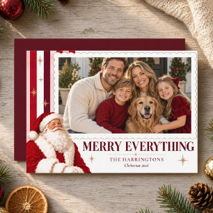 Cartes Pour Fêtes Annuelles Photo de famille vintage avec un joyeux Père Noël
