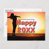 Cartes Pour Fêtes Annuelles Photo de femme positive 2023 Nouvel an (Devant / Derrière)