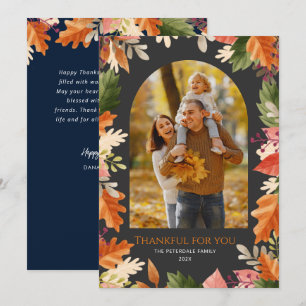 Cartes Pour Fêtes Annuelles Photo de feuilles d'automne de thanksgiving 
