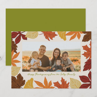 Cartes Pour Fêtes Annuelles Photo de feuilles tombantes Bonne Action de grâce