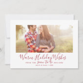 Cartes Pour Fêtes Annuelles Photo de fiançailles minimaliste rouge de vœux de  (Devant)