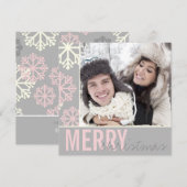 Cartes Pour Fêtes Annuelles Photo de flocon de neige gris de Noël (Devant / Derrière)