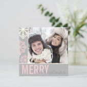 Cartes Pour Fêtes Annuelles Photo de flocon de neige gris de Noël (Debout devant)