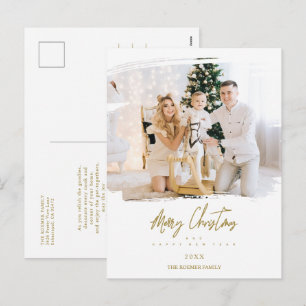 Cartes Pour Fêtes Annuelles Photo de flocons de neige dorés de Noël coup de pi