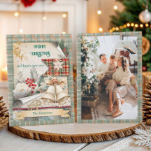 Photo de fond de cloches de Noël à carreaux vintag