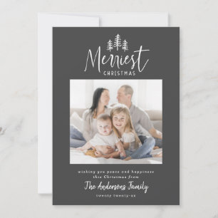 Cartes Pour Fêtes Annuelles Photo de forêt rustique de Noël minimaliste modern