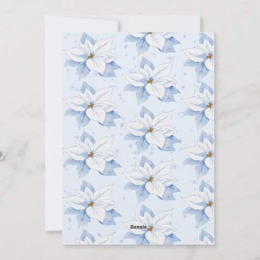 Cartes Pour Fêtes Annuelles Photo de grands-parents Noël bleu floral (Dos)