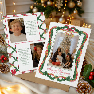 Cartes Pour Fêtes Annuelles Photo de grelots de Noël aquarelle rouge et vert